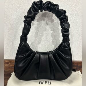JW PEI Black Ruched Shoulder Bag- New!